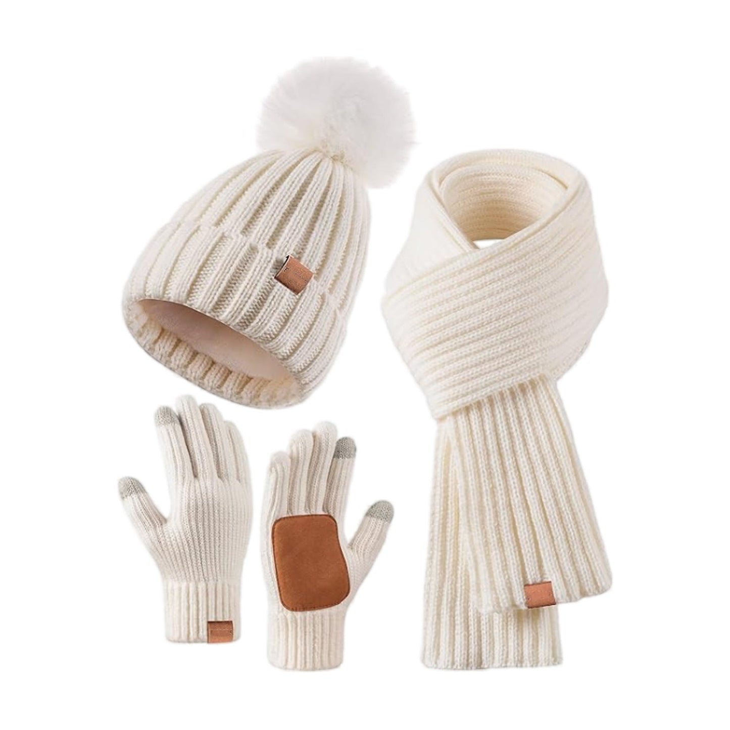 Warm Winter Hat Scarf Gloves Set for Men Women