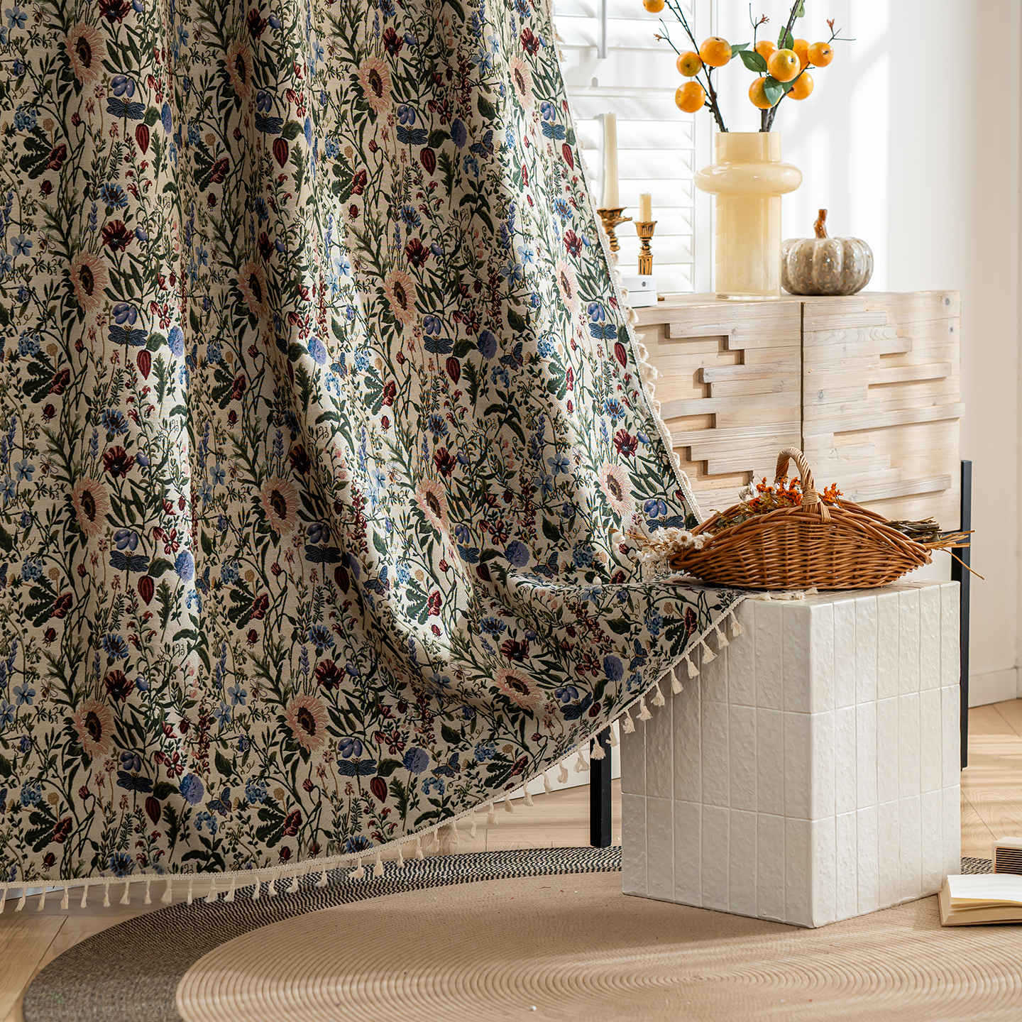 Rustic Farmhouse Style Ready Made Curtain