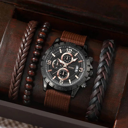 Stylish Leather Watch Set - Befez