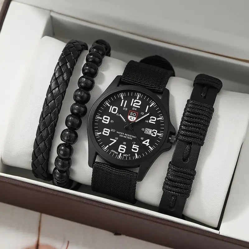 Stylish Leather Watch Set