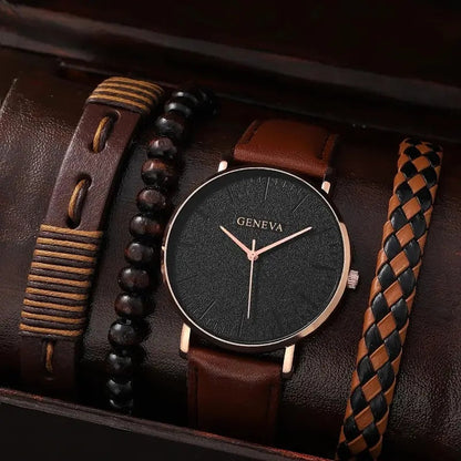 Stylish Leather Watch Set