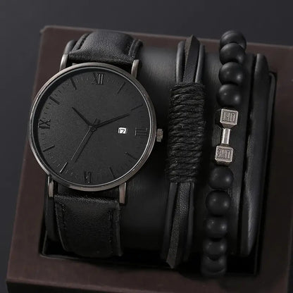 Stylish Leather Watch Set
