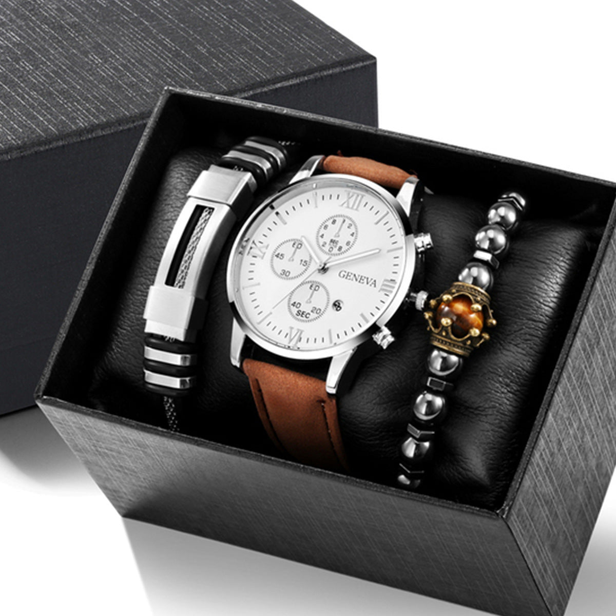 Stylish Leather Watch Set