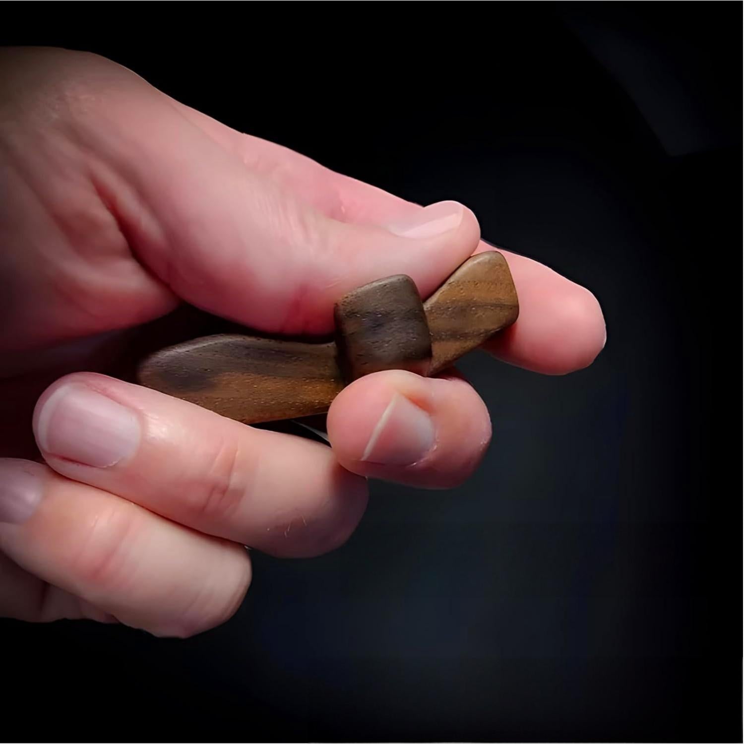 Smooth Wooden Fidget Toys 2 Pack Black Walnut - Befez