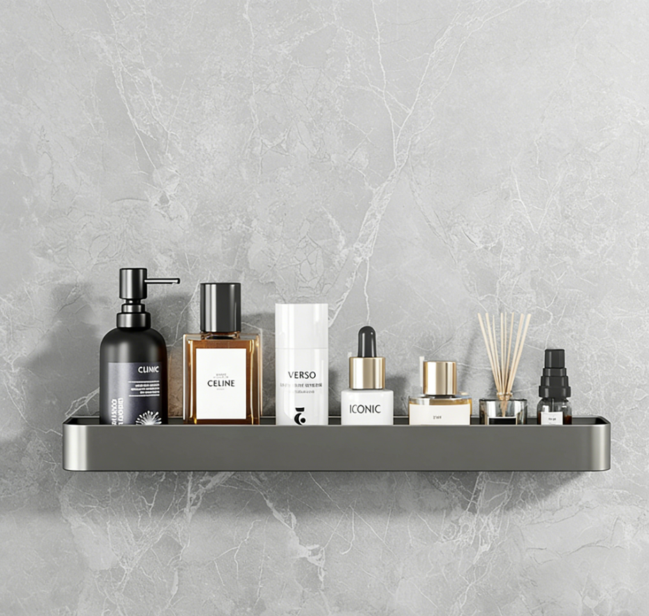 Space-Saving Bathroom Wall Shelf