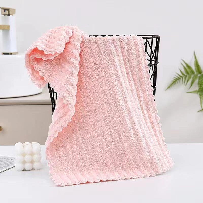 Colorful Striped Plush Bath Towel Set of 2