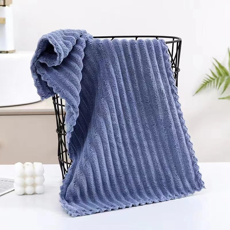 Colorful Striped Plush Bath Towel Set of 2