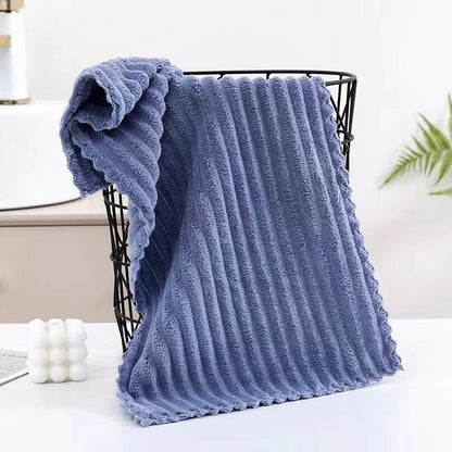 Colorful Striped Plush Bath Towel Set of 2