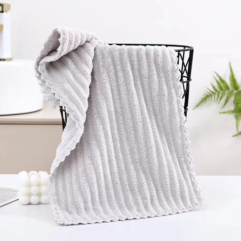 Colorful Striped Plush Bath Towel Set of 2