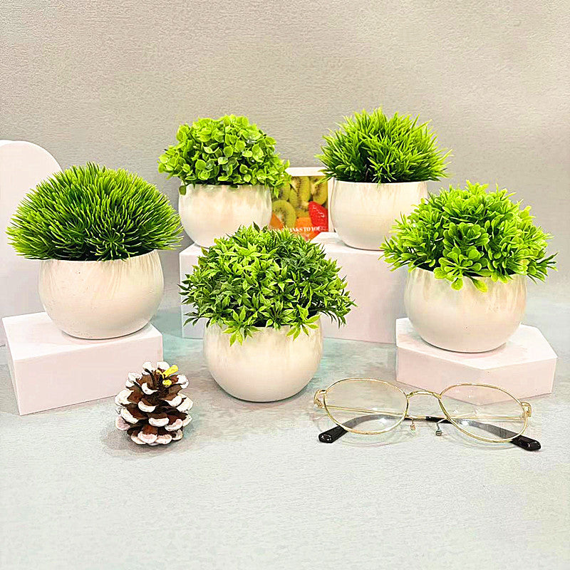 Small Round Fake Indoor Plant Pot