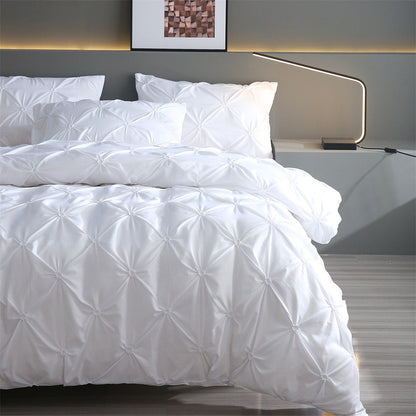 Decorative Stitched 3-Piece Bedding Set with Pillowcase