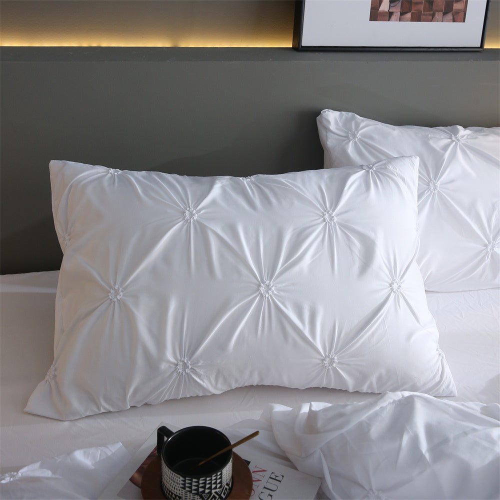 Decorative Stitched 3-Piece Bedding Set with Pillowcase