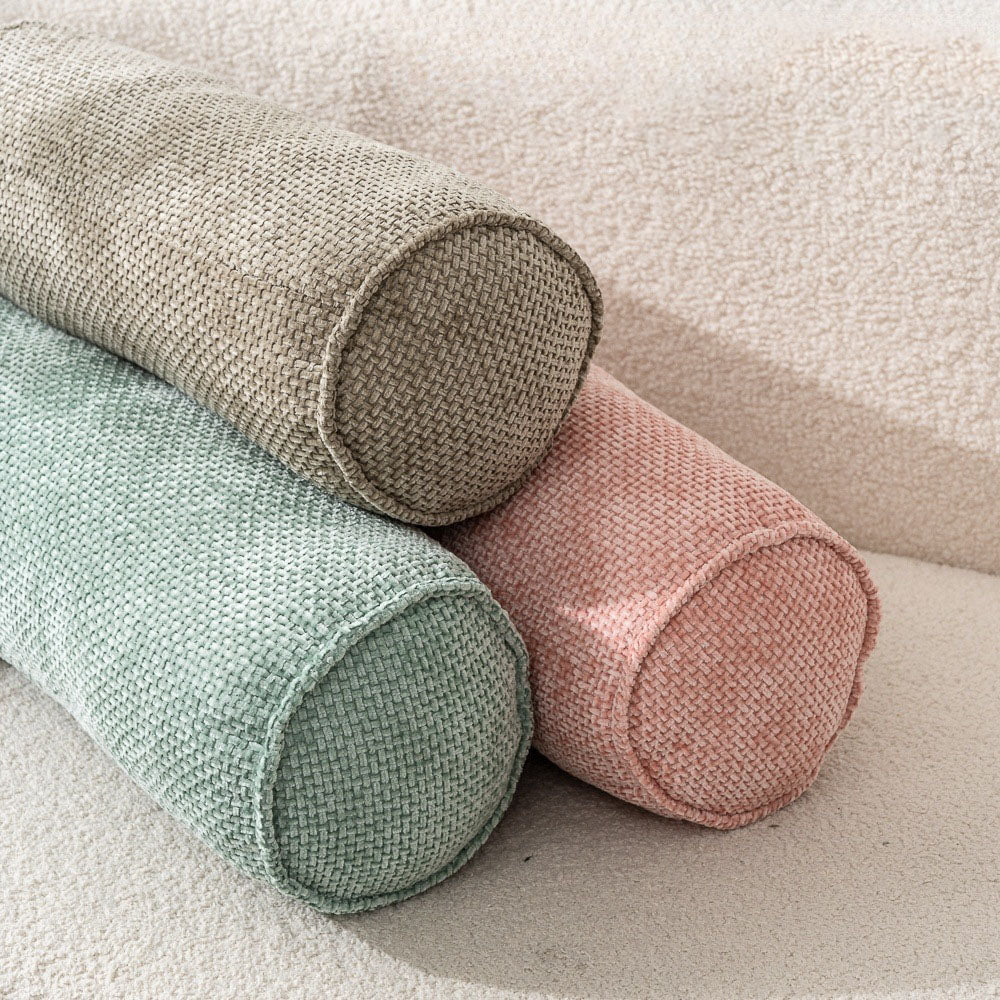 Soft Chenille Bolster Pillow for Neck Support