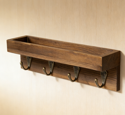 Stylish Wooden Coat Hook Rack