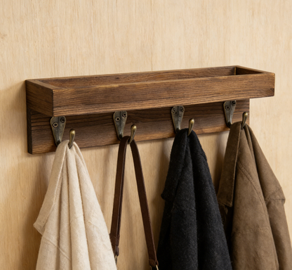 Stylish Wooden Coat Hook Rack
