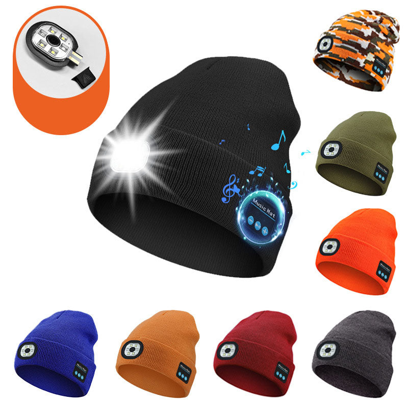 Warm LED Beanie with Bluetooth and Wool Blend - Befez