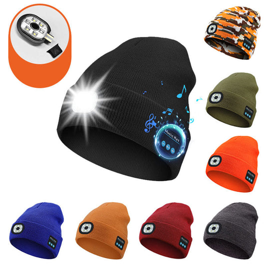 Warm LED Beanie with Bluetooth and Wool Blend - Befez