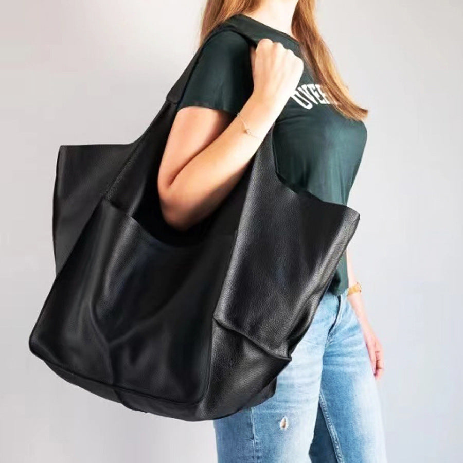 Chic Women's Large Leather Tote Shoulder Handbag - Befez