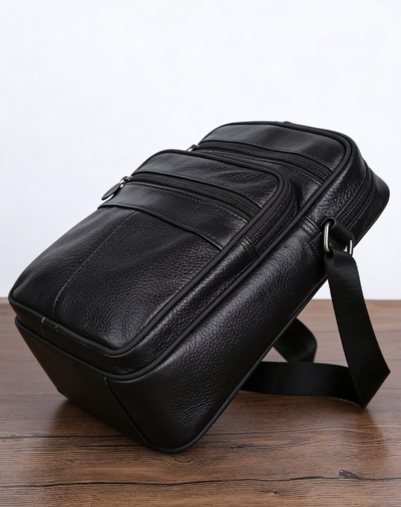 Vintage Style Synthetic Leather Messenger Bag - Befez