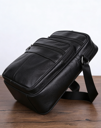 Vintage Style Synthetic Leather Messenger Bag - Befez