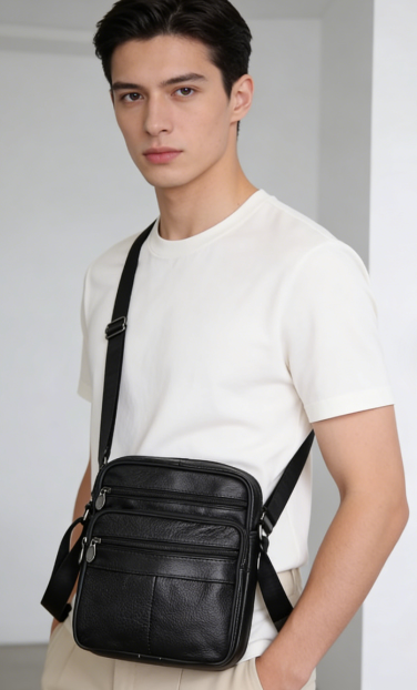 Vintage Style Synthetic Leather Messenger Bag