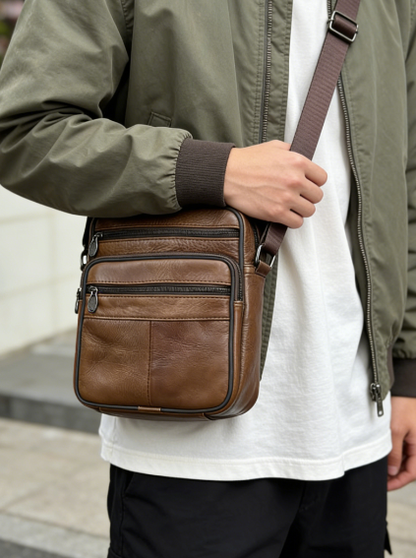 Vintage Style Synthetic Leather Messenger Bag