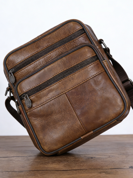 Vintage Style Synthetic Leather Messenger Bag