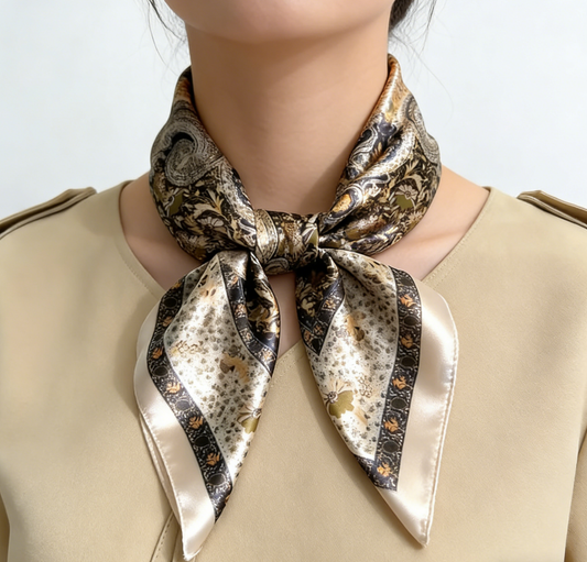 Vintage Inspired Faux Silk Korean Scarf - Befez