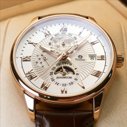 Stylish Men's Automatic Leather Watch
