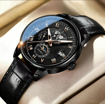 Stylish Men's Automatic Leather Watch