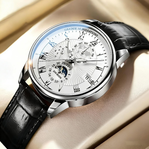 Stylish Men's Automatic Leather Watch