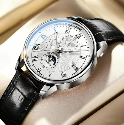 Stylish Men's Automatic Leather Watch