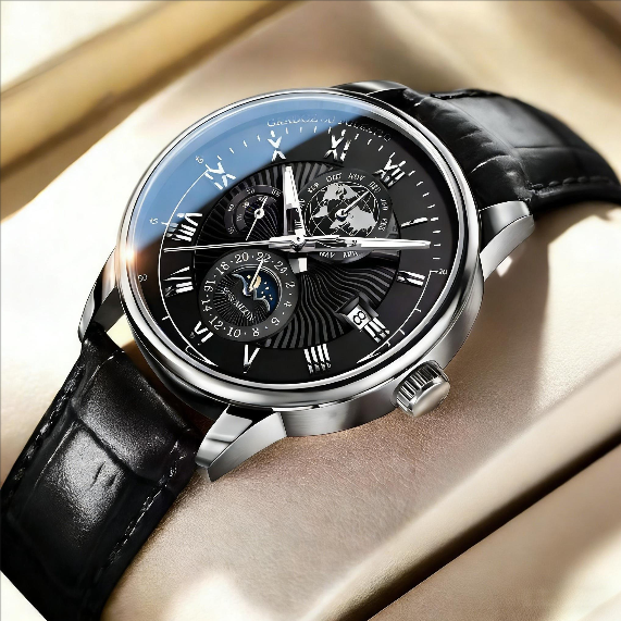 Stylish Men's Automatic Leather Watch
