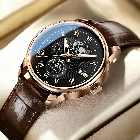 Stylish Men's Automatic Leather Watch