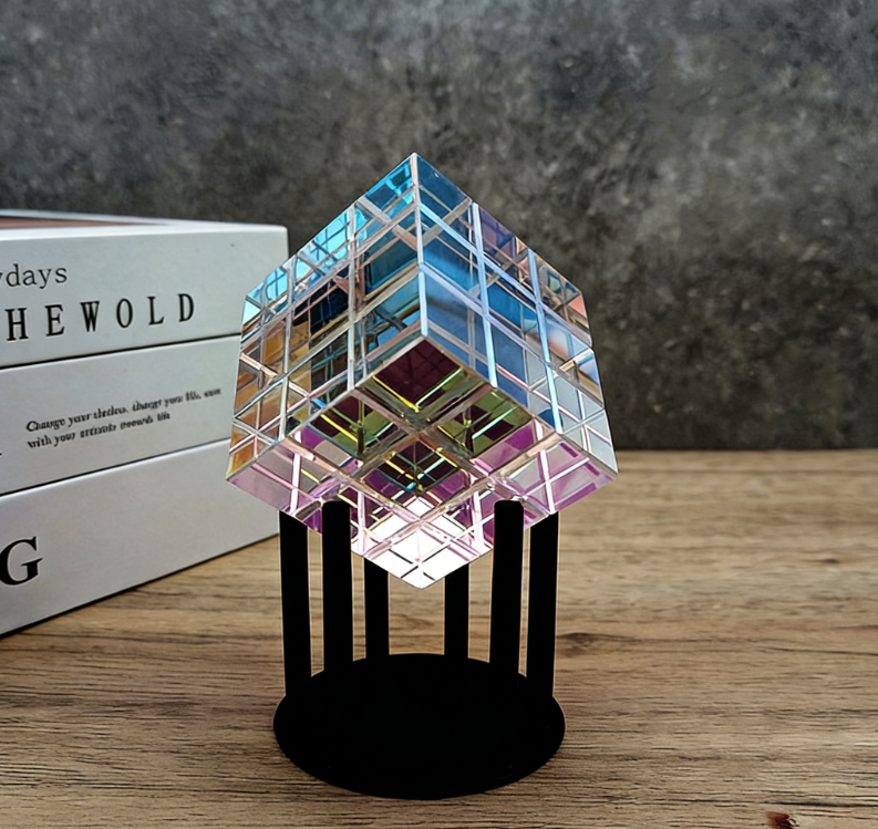 Sparkling Crystal Glass Sun Catcher Cube Ornament