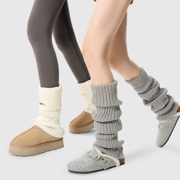 Colorful Layered Knit Crew Socks