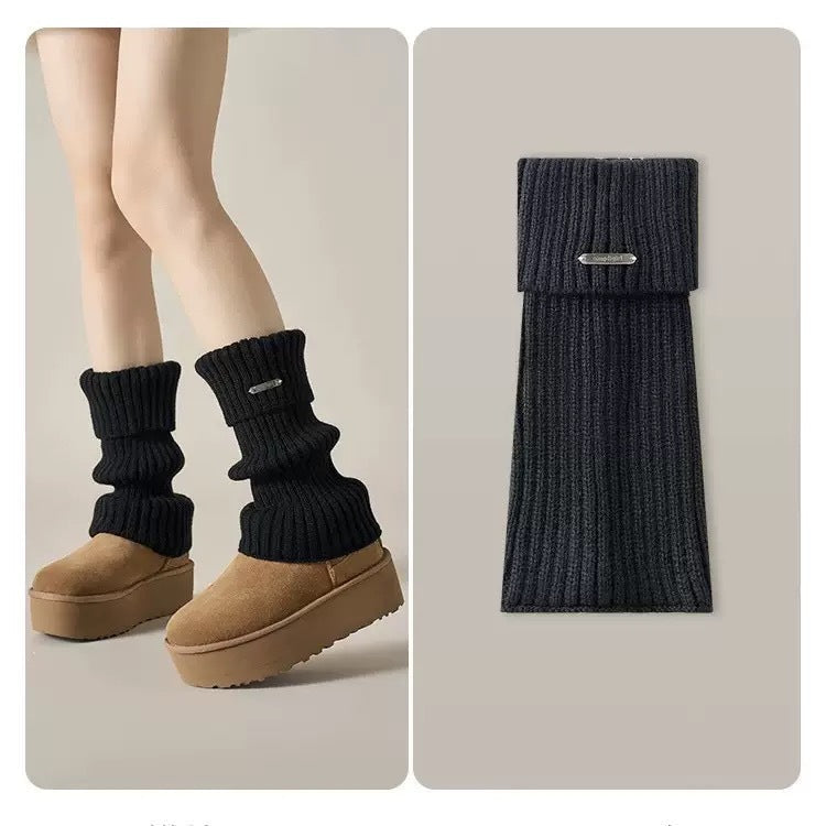 Colorful Layered Knit Crew Socks