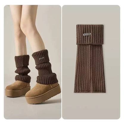 Colorful Layered Knit Crew Socks