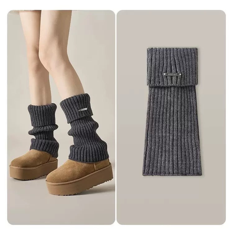Colorful Layered Knit Crew Socks