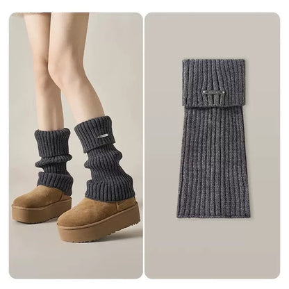 Colorful Layered Knit Crew Socks