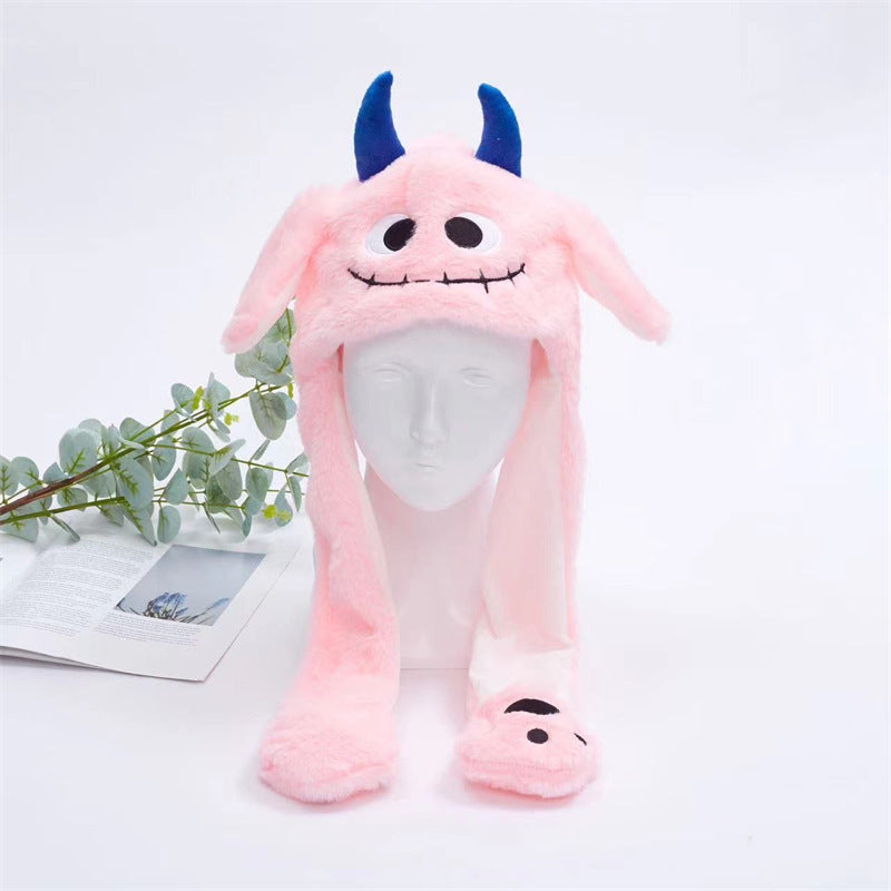 Soft Fuzzy Winter Hat with Adjustable Ears