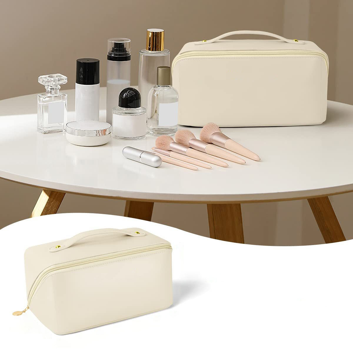 Spacious Travel Makeup Bag Premium PU Leather - Befez