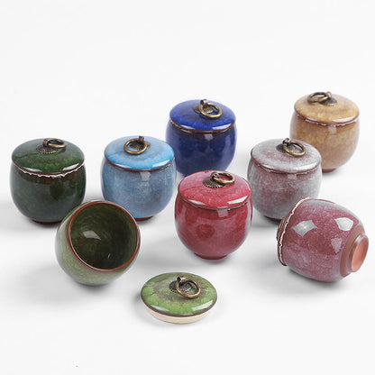 Portable Ceramic Tea Infuser Jar with Unique Crack Pattern - Befez