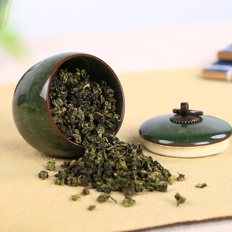 Portable Ceramic Tea Infuser Jar with Unique Crack Pattern