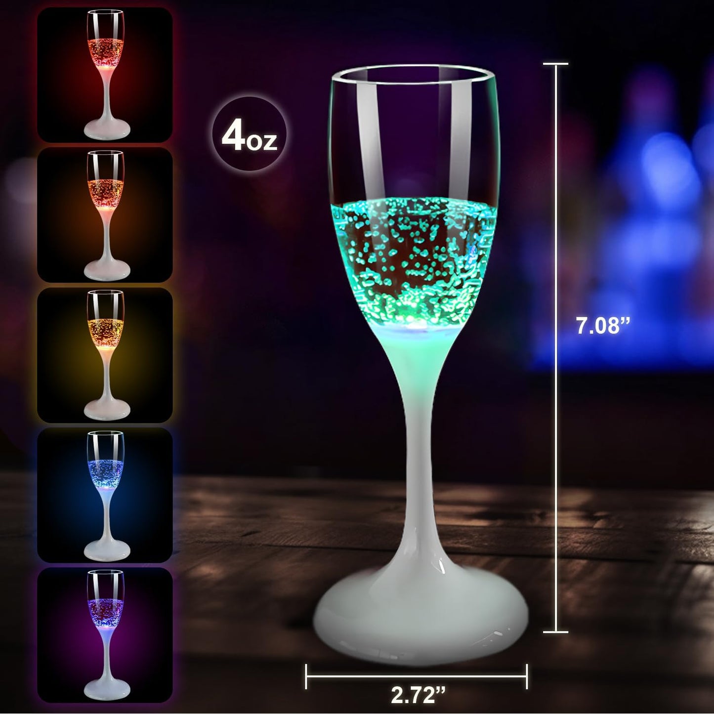 Colorful LED Wine Cups | 6 Color Changing Party Glasses