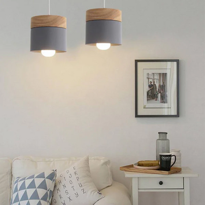 Kid's Room Wooden Pendant Reading Lamp