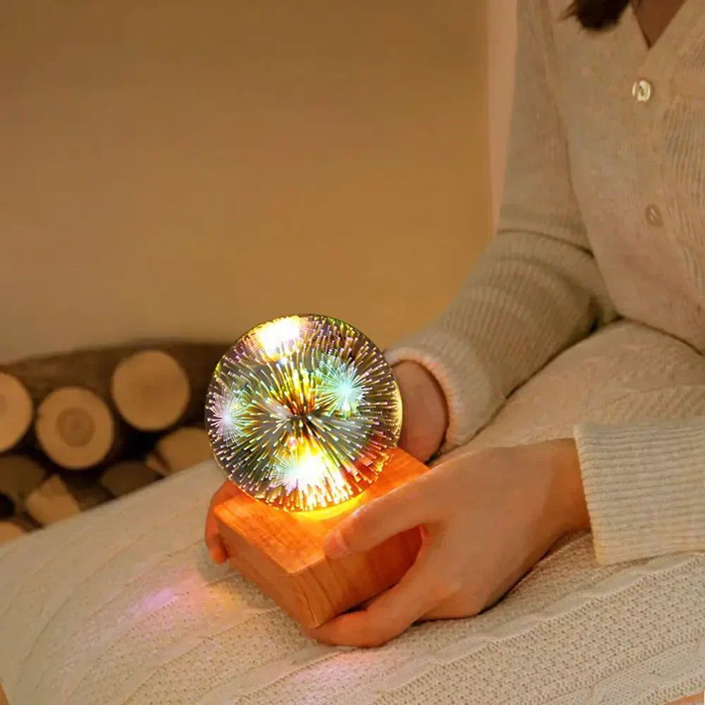 Colorful Glass Ball Lamp with Fireworks Effect