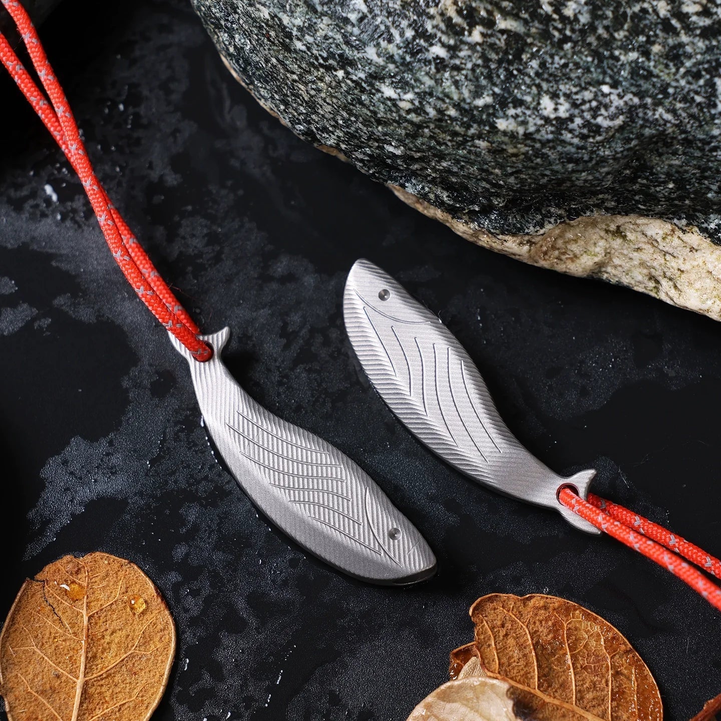 Compact Titanium Emergency Whistle Fish Shape