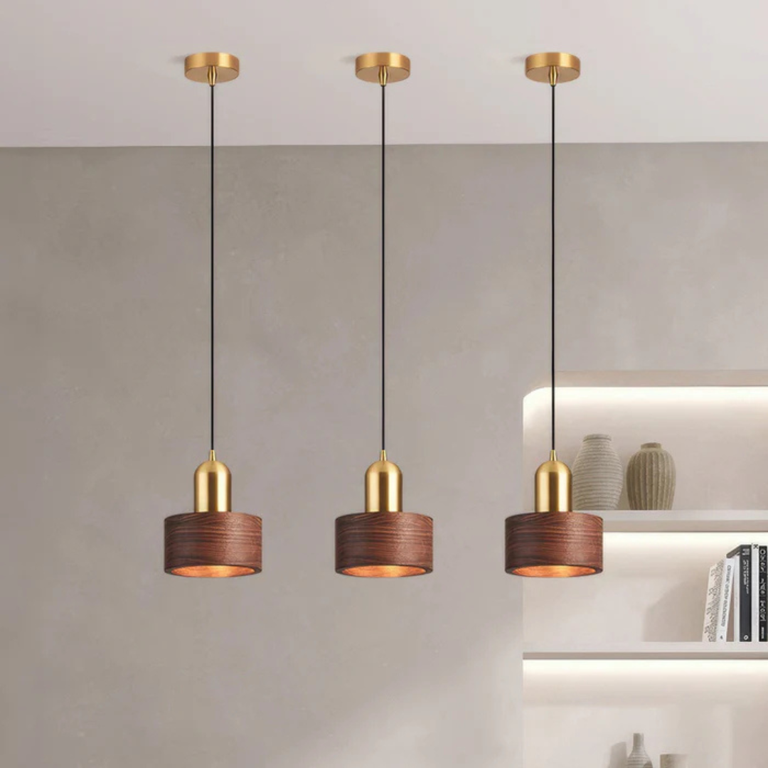Stylish Gold Tone Pendant Light Fixture