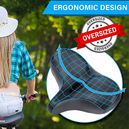Big Bike Seat With Cushioned Pad and Waterproof Cover